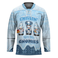 Chillin With My Gnomies Hockey Jersey Merry Christmas - Wonder Print Shop