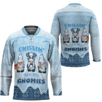 Chillin With My Gnomies Hockey Jersey Merry Christmas - Wonder Print Shop