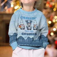 Chillin With My Gnomies Kid Ugly Christmas Sweater Merry Christmas - Wonder Print Shop