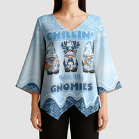 Chillin With My Gnomies Kimono Sleeve Blouse Merry Christmas - Wonder Print Shop
