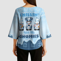 Chillin With My Gnomies Kimono Sleeve Blouse Merry Christmas - Wonder Print Shop