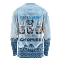 Chillin With My Gnomies Long Sleeve Shirt Merry Christmas - Wonder Print Shop