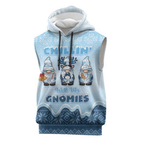 Chillin With My Gnomies Sleeveless Hoodie Merry Christmas - Wonder Print Shop