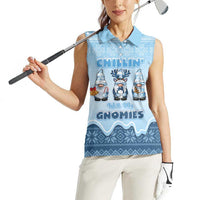 Chillin With My Gnomies Women Sleeveless Polo Shirt Merry Christmas - Wonder Print Shop