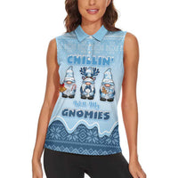 Chillin With My Gnomies Women Sleeveless Polo Shirt Merry Christmas - Wonder Print Shop