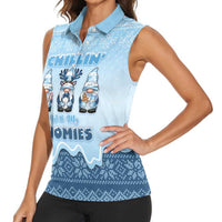Chillin With My Gnomies Women Sleeveless Polo Shirt Merry Christmas - Wonder Print Shop