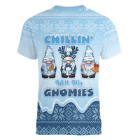 Chillin With My Gnomies Women V-Neck T-Shirt Merry Christmas - Wonder Print Shop