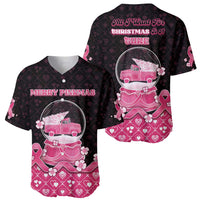 Breast Cancer Christmas Baseball Jersey Merry Pinkmas - Wonder Print Shop