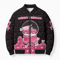 Breast Cancer Christmas Bomber Puffer Jacket Merry Pinkmas - Wonder Print Shop