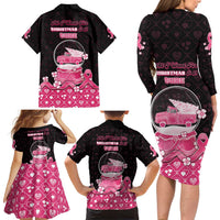 Breast Cancer Christmas Family Matching Long Sleeve Bodycon Dress and Hawaiian Shirt Merry Pinkmas - Wonder Print Shop