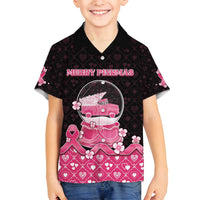 Breast Cancer Christmas Family Matching Long Sleeve Bodycon Dress and Hawaiian Shirt Merry Pinkmas - Wonder Print Shop