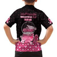 Breast Cancer Christmas Family Matching Off The Shoulder Long Sleeve Dress and Hawaiian Shirt Merry Pinkmas - Wonder Print Shop