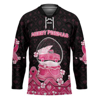Breast Cancer Christmas Hockey Jersey Merry Pinkmas - Wonder Print Shop