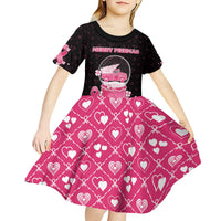 Breast Cancer Christmas Kid Short Sleeve Dress Merry Pinkmas - Wonder Print Shop
