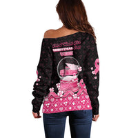 Breast Cancer Christmas Off Shoulder Sweater Merry Pinkmas - Wonder Print Shop