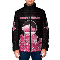 Breast Cancer Christmas Padded Jacket Merry Pinkmas - Wonder Print Shop