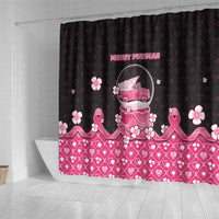 Breast Cancer Christmas Shower Curtain Merry Pinkmas - Wonder Print Shop