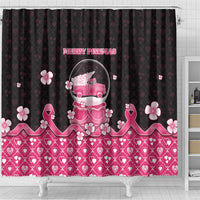 Breast Cancer Christmas Shower Curtain Merry Pinkmas - Wonder Print Shop