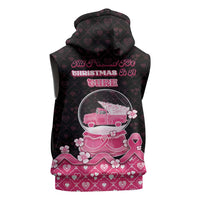Breast Cancer Christmas Sleeveless Zip Hoodie Merry Pinkmas - Wonder Print Shop