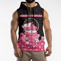 Breast Cancer Christmas Sleeveless Zip Hoodie Merry Pinkmas - Wonder Print Shop