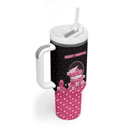 Breast Cancer Christmas Tumbler With Handle Merry Pinkmas - Wonder Print Shop