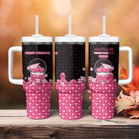 Breast Cancer Christmas Tumbler With Handle Merry Pinkmas - Wonder Print Shop