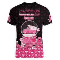 Breast Cancer Christmas Women V-Neck T-Shirt Merry Pinkmas - Wonder Print Shop