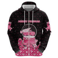 Breast Cancer Christmas Zip Hoodie Merry Pinkmas - Wonder Print Shop