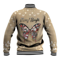 Butterfly Christmas Baseball Jacket Freedom Is For Everyone - Wonder Print Shop