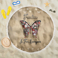 Butterfly Christmas Beach Blanket Freedom Is For Everyone - Wonder Print Shop