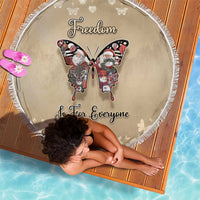 Butterfly Christmas Beach Blanket Freedom Is For Everyone - Wonder Print Shop