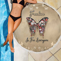 Butterfly Christmas Beach Blanket Freedom Is For Everyone - Wonder Print Shop