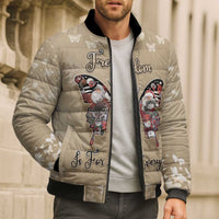 Butterfly Christmas Bomber Puffer Jacket Freedom Is For Everyone - Wonder Print Shop