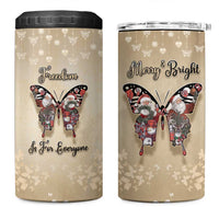 Butterfly Christmas 4 in 1 Can Cooler Tumbler Freedom Is For Everyone - Wonder Print Shop