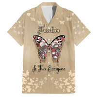 Butterfly Christmas Family Matching Long Sleeve Bodycon Dress and Hawaiian Shirt Freedom Is For Everyone - Wonder Print Shop