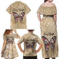 Butterfly Christmas Family Matching Off Shoulder Maxi Dress and Hawaiian Shirt Freedom Is For Everyone - Wonder Print Shop