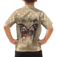 Butterfly Christmas Family Matching Short Sleeve Bodycon Dress and Hawaiian Shirt Freedom Is For Everyone - Wonder Print Shop