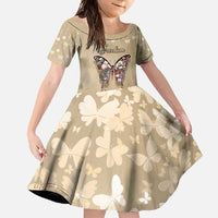 Butterfly Christmas Family Matching Short Sleeve Bodycon Dress and Hawaiian Shirt Freedom Is For Everyone - Wonder Print Shop