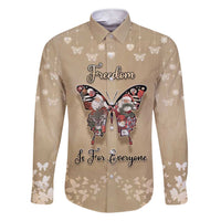 Butterfly Christmas Family Matching Short Sleeve Bodycon Dress and Hawaiian Shirt Freedom Is For Everyone - Wonder Print Shop