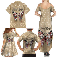 Butterfly Christmas Family Matching Summer Maxi Dress and Hawaiian Shirt Freedom Is For Everyone - Wonder Print Shop