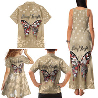 Butterfly Christmas Family Matching Tank Maxi Dress and Hawaiian Shirt Freedom Is For Everyone - Wonder Print Shop