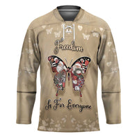Butterfly Christmas Hockey Jersey Freedom Is For Everyone - Wonder Print Shop