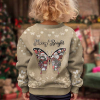 Butterfly Christmas Kid Ugly Christmas Sweater Freedom Is For Everyone - Wonder Print Shop