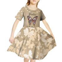 Butterfly Christmas Kid Short Sleeve Dress Freedom Is For Everyone - Wonder Print Shop