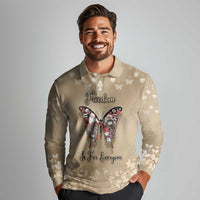 Butterfly Christmas Long Sleeve Polo Shirt Freedom Is For Everyone - Wonder Print Shop