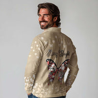 Butterfly Christmas Long Sleeve Polo Shirt Freedom Is For Everyone - Wonder Print Shop