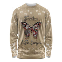 Butterfly Christmas Long Sleeve Shirt Freedom Is For Everyone - Wonder Print Shop
