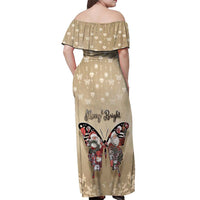 Butterfly Christmas Off Shoulder Maxi Dress Freedom Is For Everyone - Wonder Print Shop