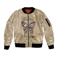 Butterfly Christmas Sleeve Zip Bomber Jacket Freedom Is For Everyone - Wonder Print Shop