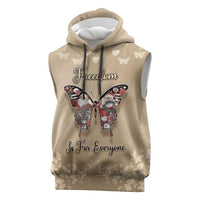 Butterfly Christmas Sleeveless Hoodie Freedom Is For Everyone - Wonder Print Shop